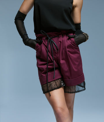 PANTALONI SCURȚI BURGUNDY UMBR/A MEA 01.3