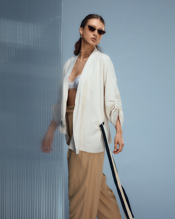 KIMONO BEJ ÎNTRE/G 01.1