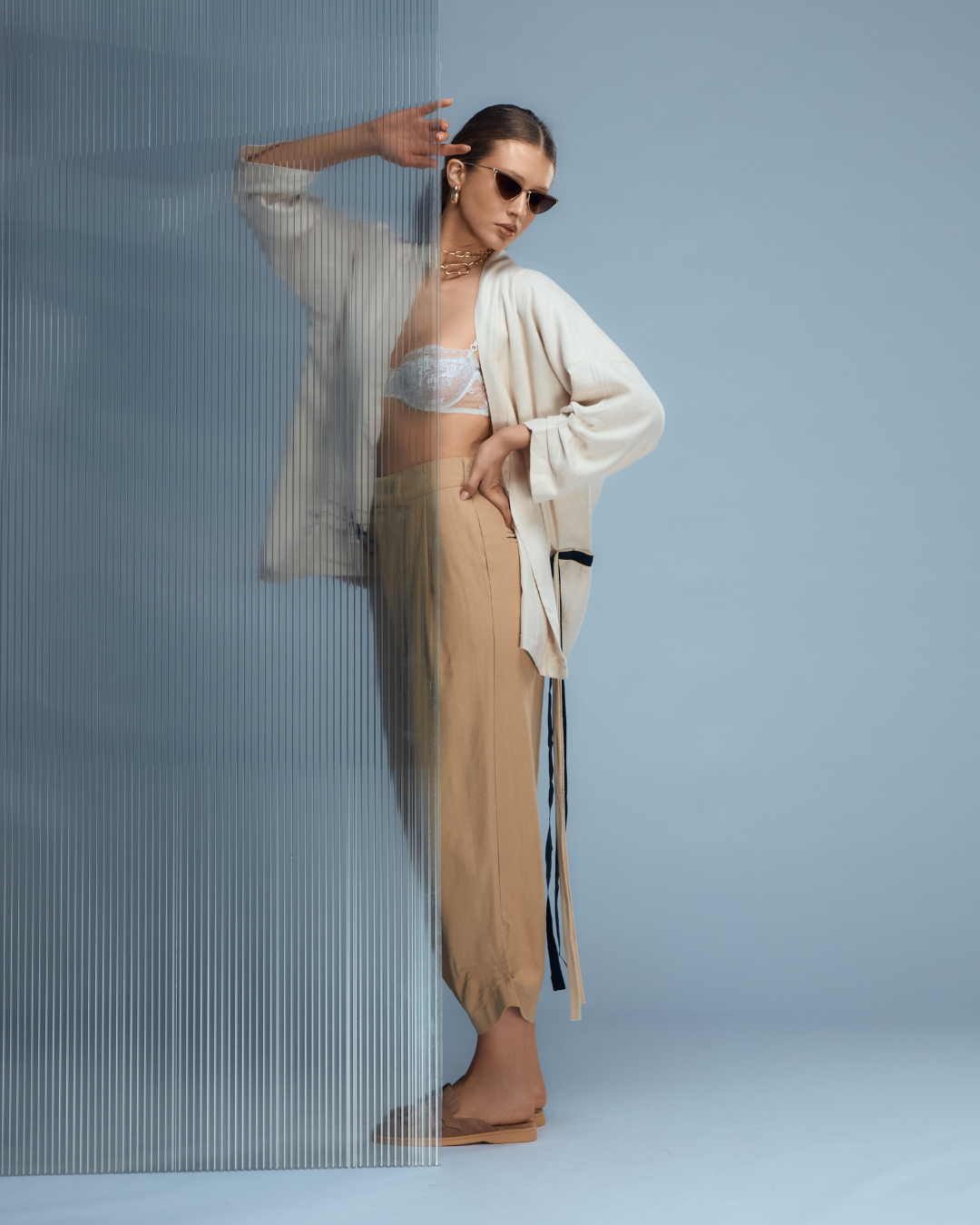 KIMONO BEJ ÎNTRE/G 01.1